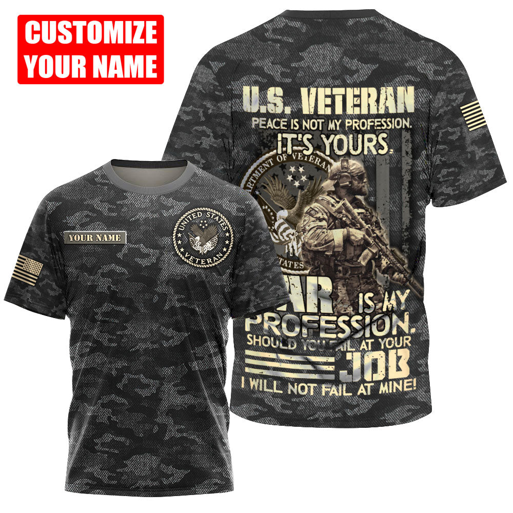 Custom Name US Veteran 3D All Over Printed Unisex Shirts
