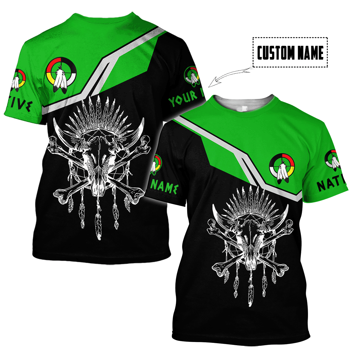 Personalized Name Native American Culture 3D All Over Printed Unisex Shirts