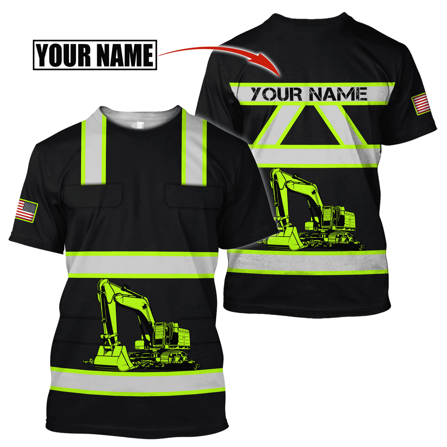 Custom Name XT Excavator 3D Printed Shirts