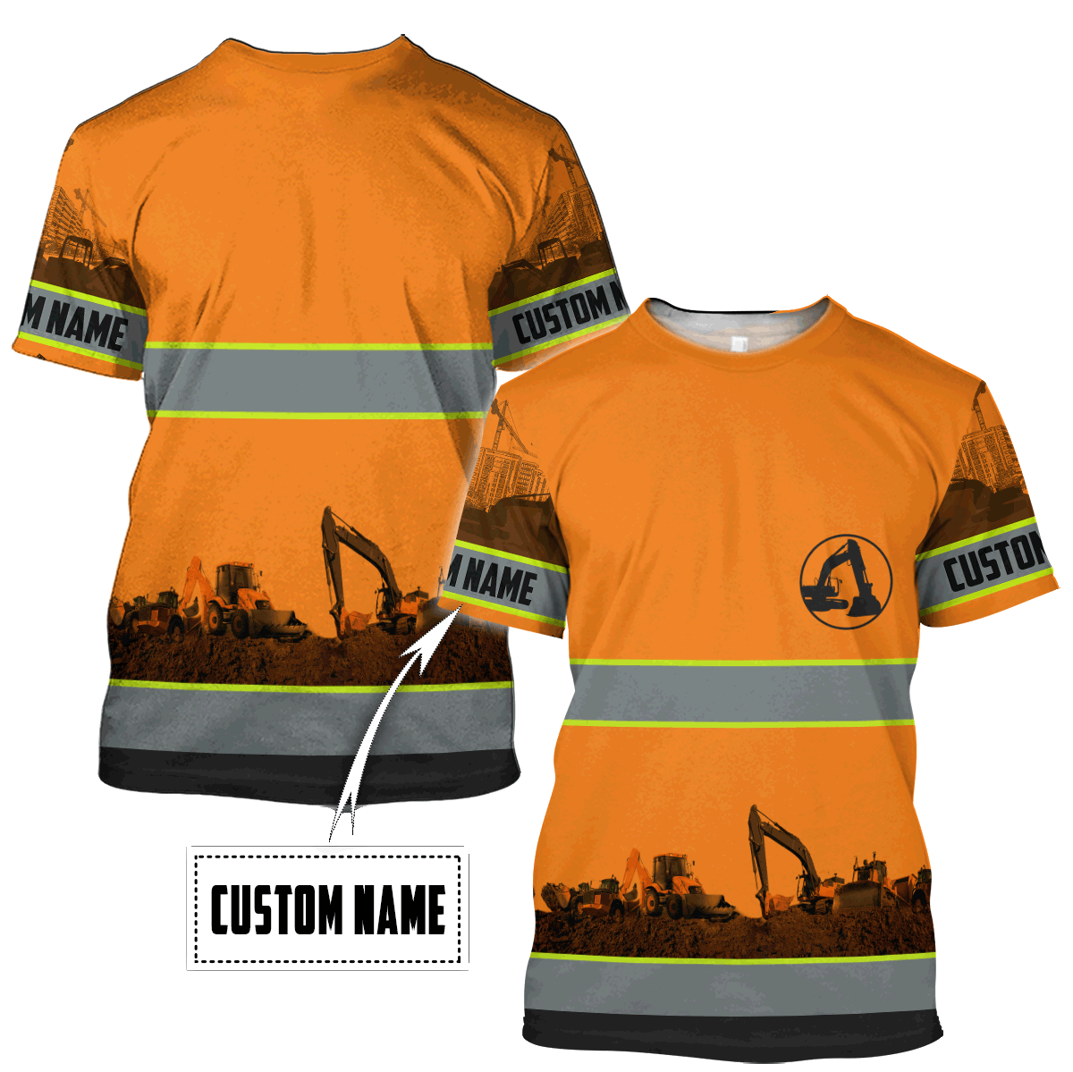 Personalized Excavator 3D All Over Printed Unisex Shirts
