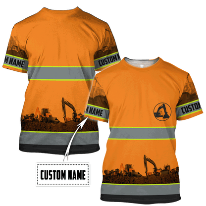 Personalized Excavator 3D All Over Printed Unisex Shirts