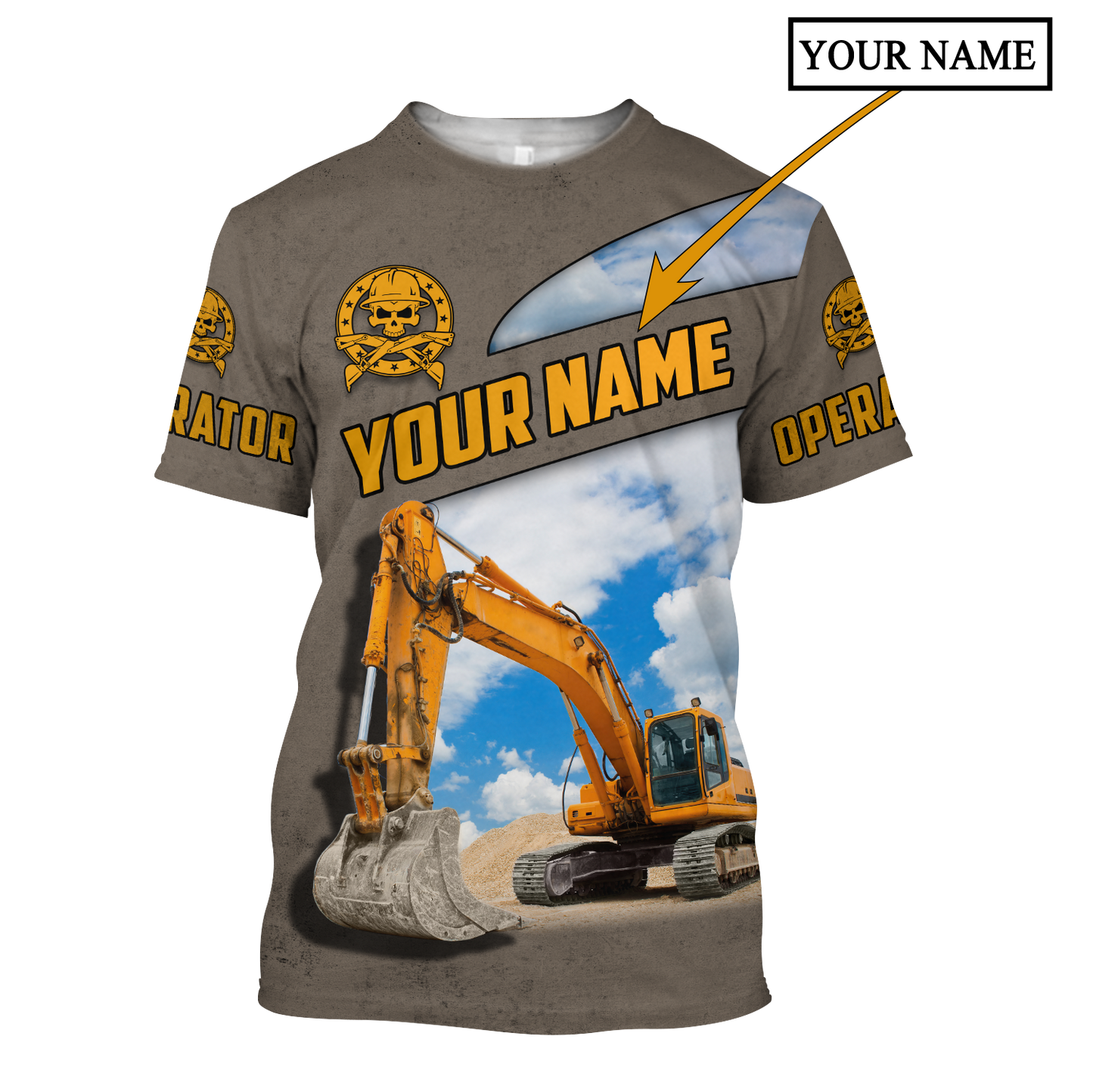 Premium Personalized 3D Printed Excavator Operator Shirts MEI
