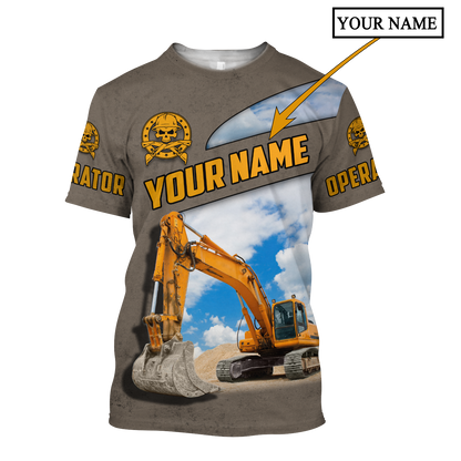 Premium Personalized 3D Printed Excavator Operator Shirts MEI