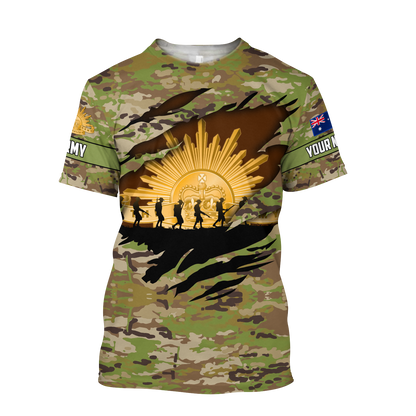 Premium Personalized Anzac Day Australian Army 3D All Over Printed Unisex Shirts TN