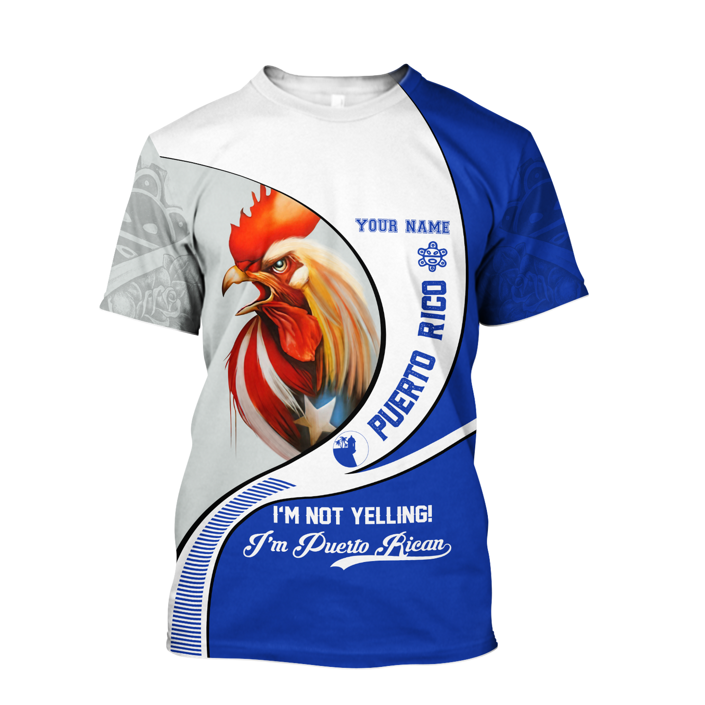 Custom Name Rooster Puerto Rico Hoodie For Men And Women MH12032102