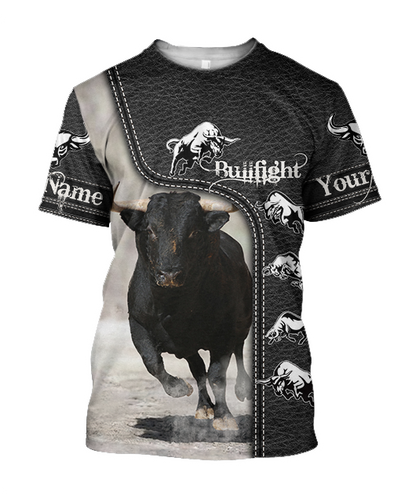 Bullfight Persionalized Your Name 3D All Over Printed Shirts