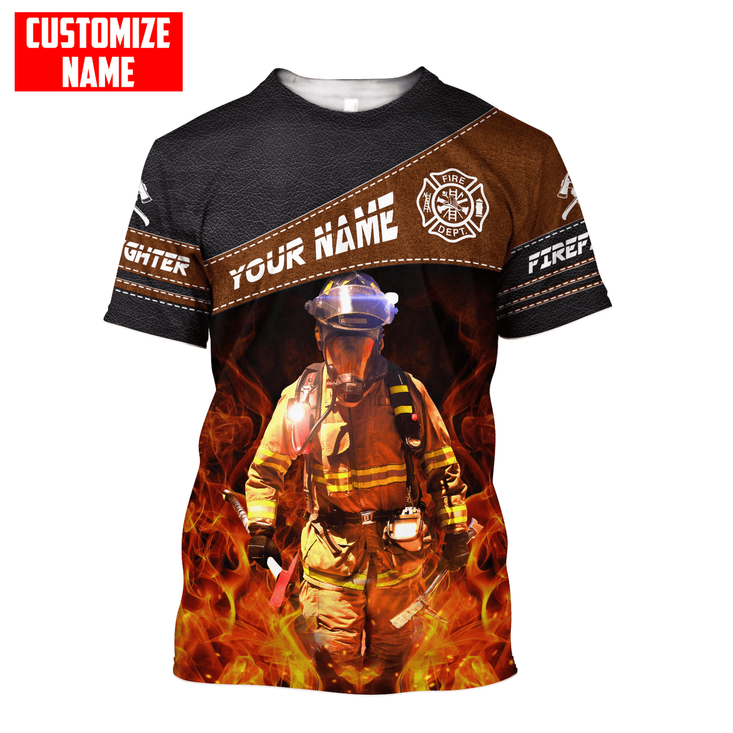 Customized Name Firefighter 3D All Over Printed Unisex Shirts
