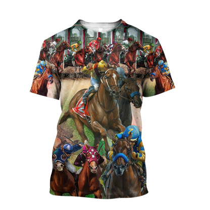 Racing Horse 3D All Over Printed Unisex Shirts