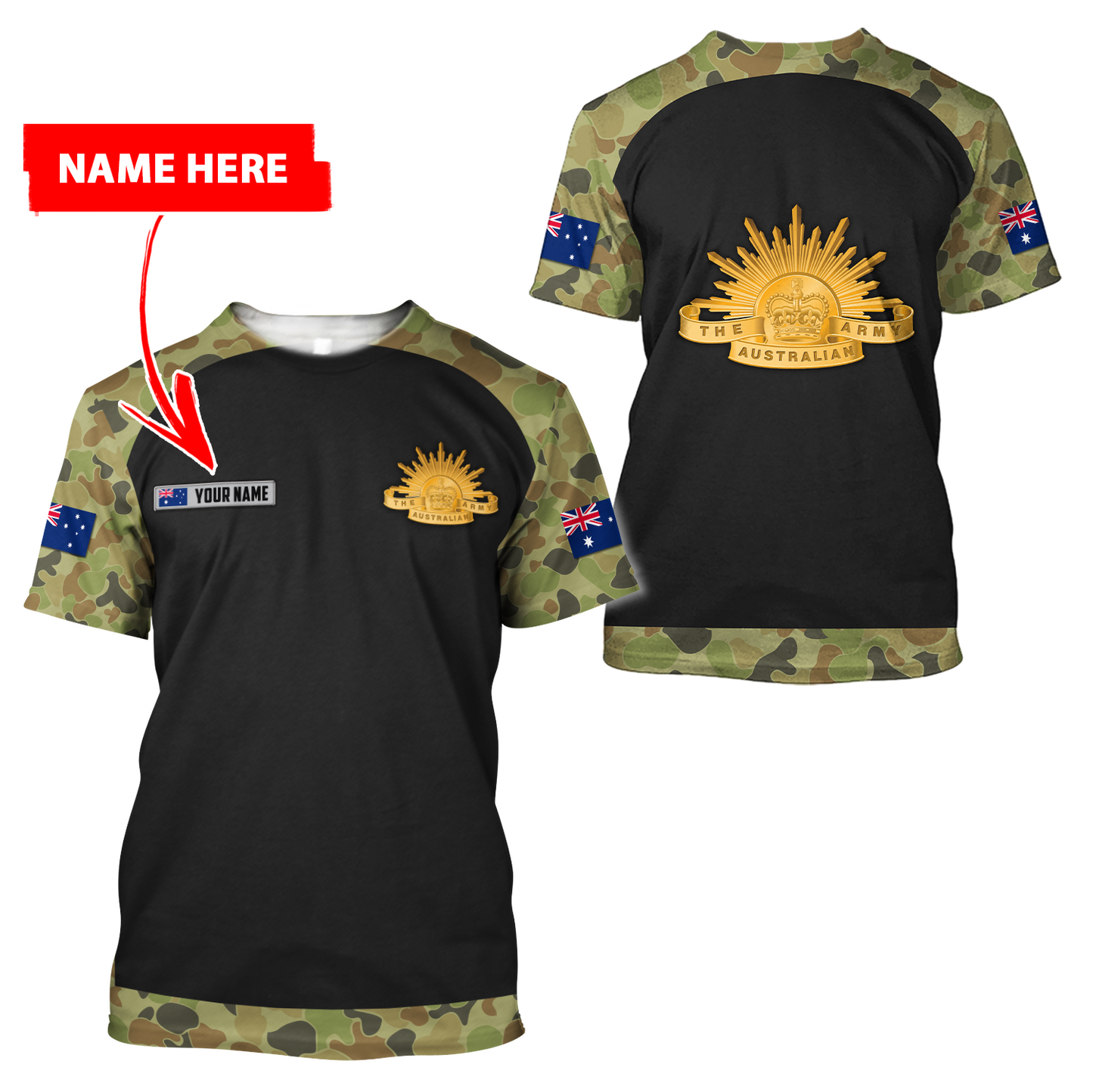 Personalized Australian Army 3D Printed Unisex Shirts TN PD29032102