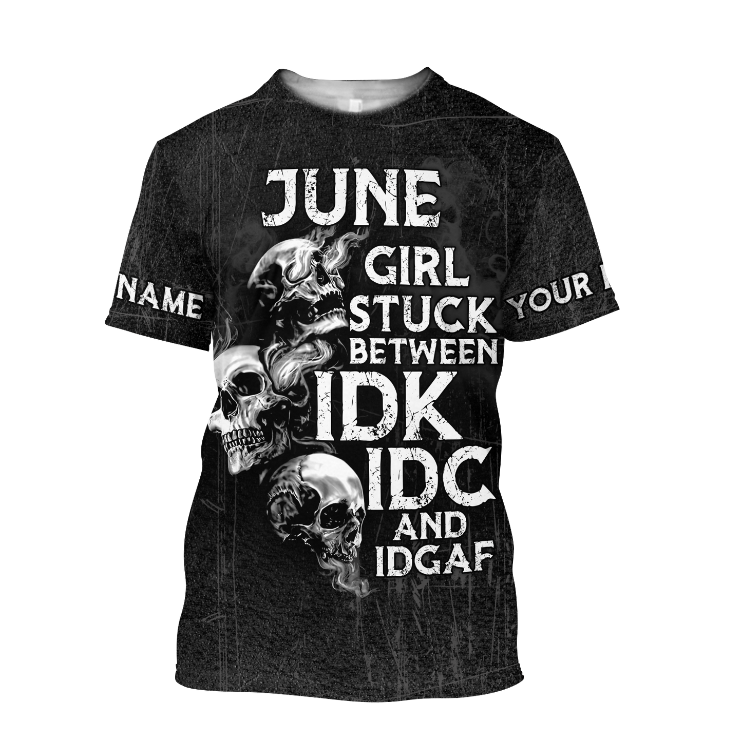 Customize Name June Girl Skull Hoodie For Men And Women TNA26042101.S1