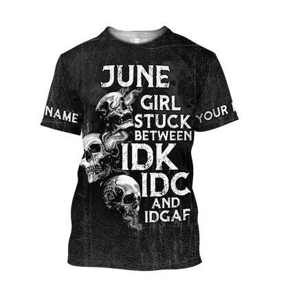 Customize Name June Girl Skull Hoodie For Men And Women TNA26042101.S1