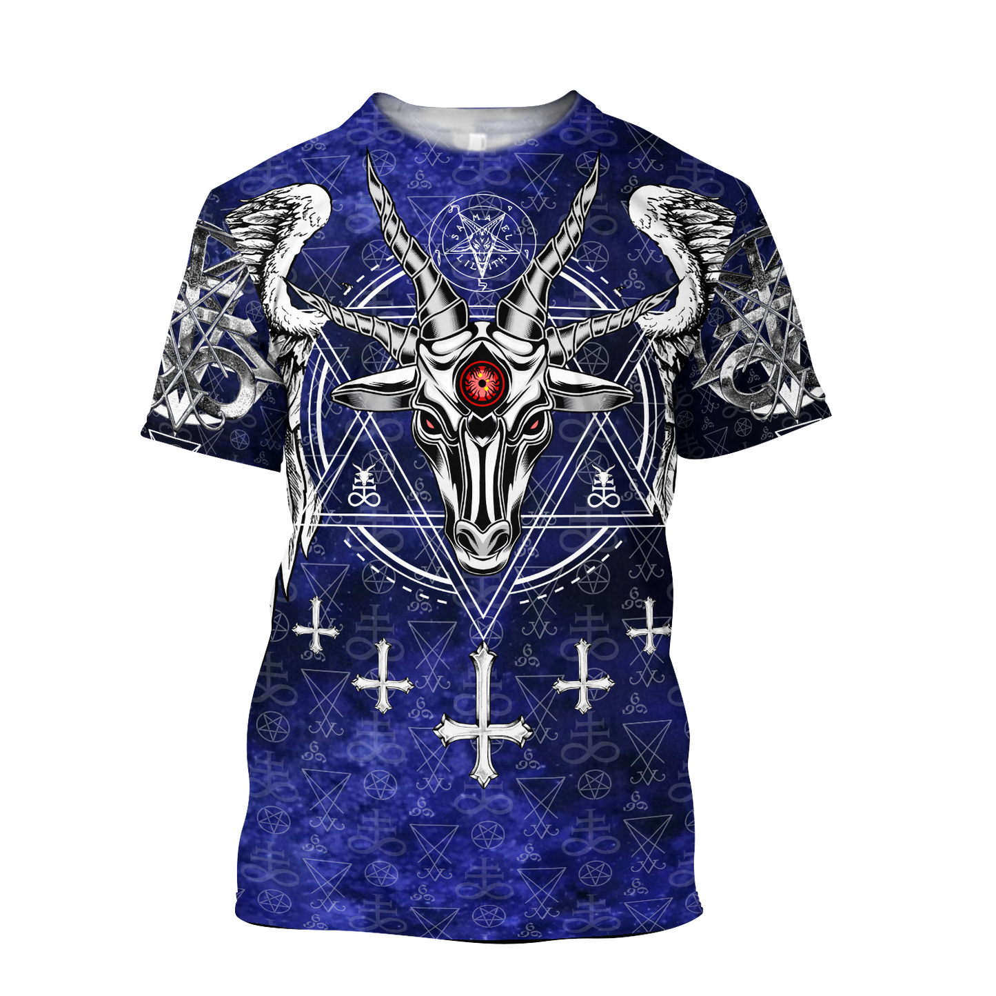 3D All Over Printed Satanic Blue Unisex Shirts XT
