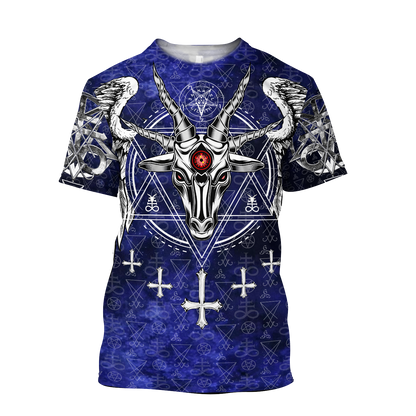 3D All Over Printed Satanic Blue Unisex Shirts XT