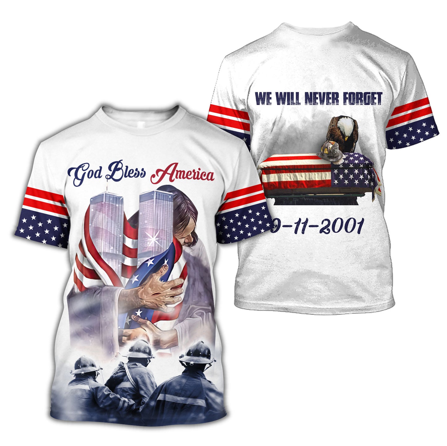 Firefighter 911 Patriot Day 3D All Over Printed Unisex Shirts