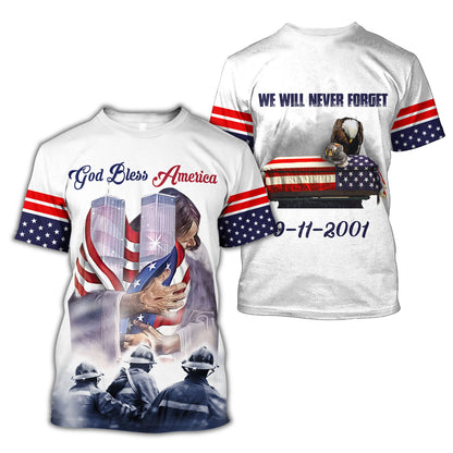 Firefighter 911 Patriot Day 3D All Over Printed Unisex Shirts