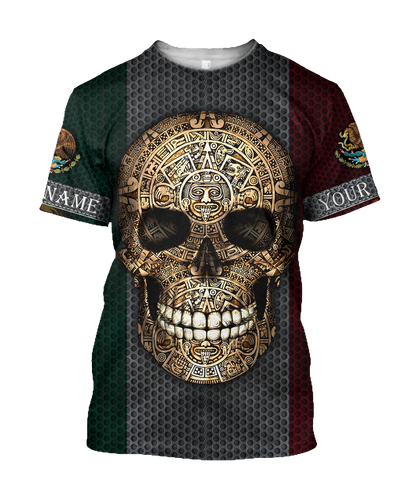 Aztec Mexican Skull 3D All Over Printed Shirts JJ26052101 NT