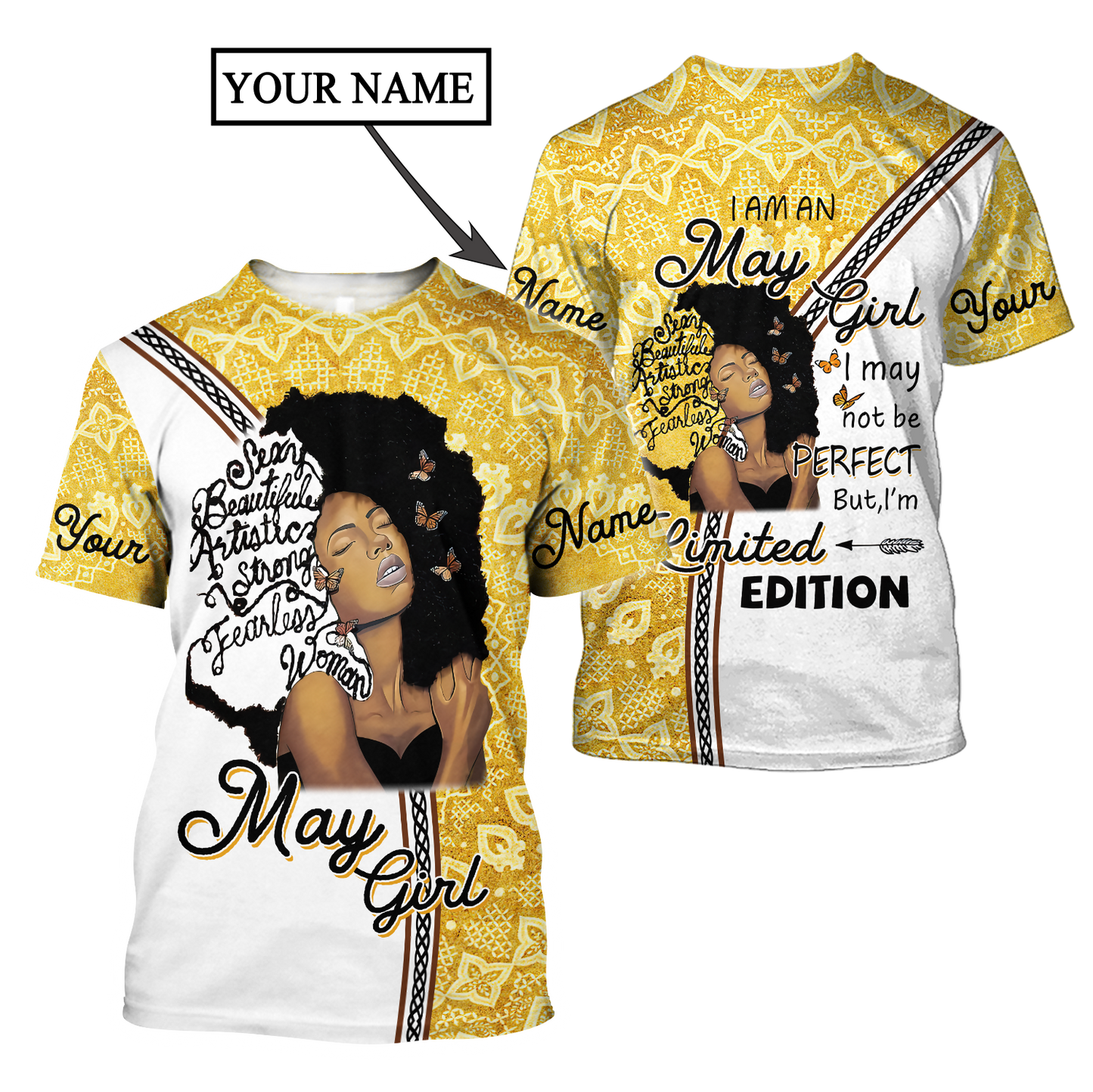 May Girl Personalized Name 3D All Over Printed Hoodie