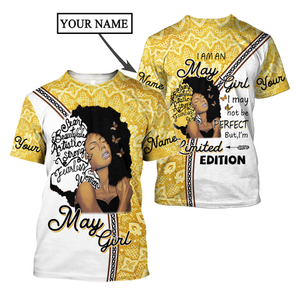 May Girl Personalized Name 3D All Over Printed Hoodie