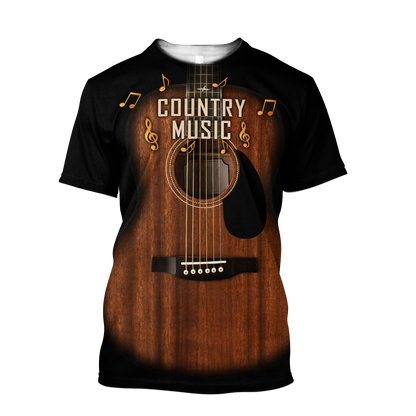 Country Music Guitar Musical Instrument 3D All Over Printed Shirts For Men And Women