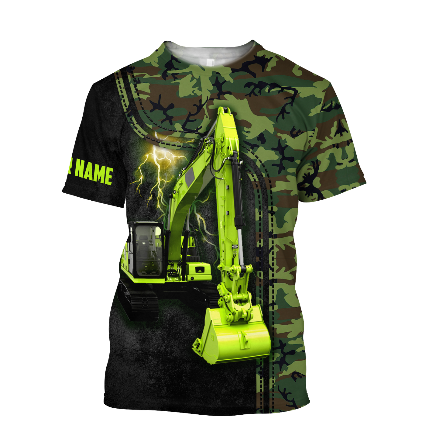 Customized Name Excavator 3D All Over Printed Unisex Shirt