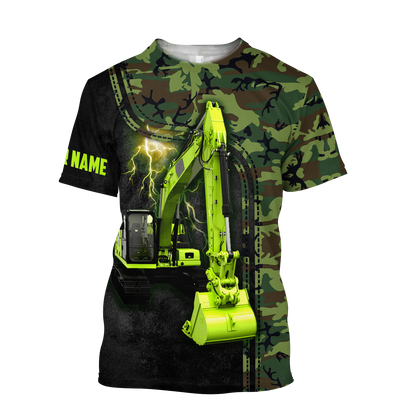 Customized Name Excavator 3D All Over Printed Unisex Shirt