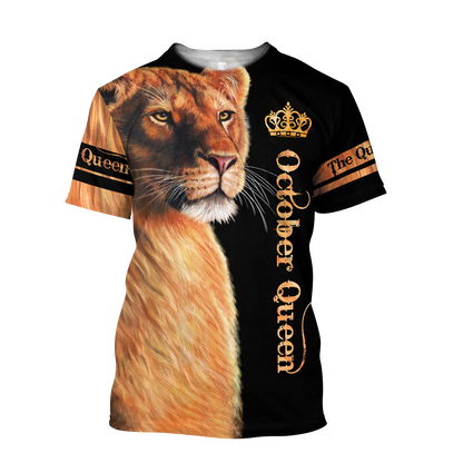 October Lion Queen 3D All Over Printed Shirt for Women