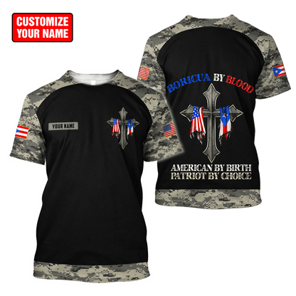 Customize Name Puerto Rico 3D All Over Printed Unisex Shirts