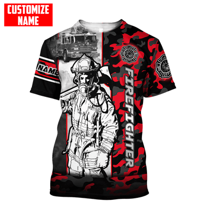 Customize Name Firefighter 3D All Over Printed Unisex Shirts