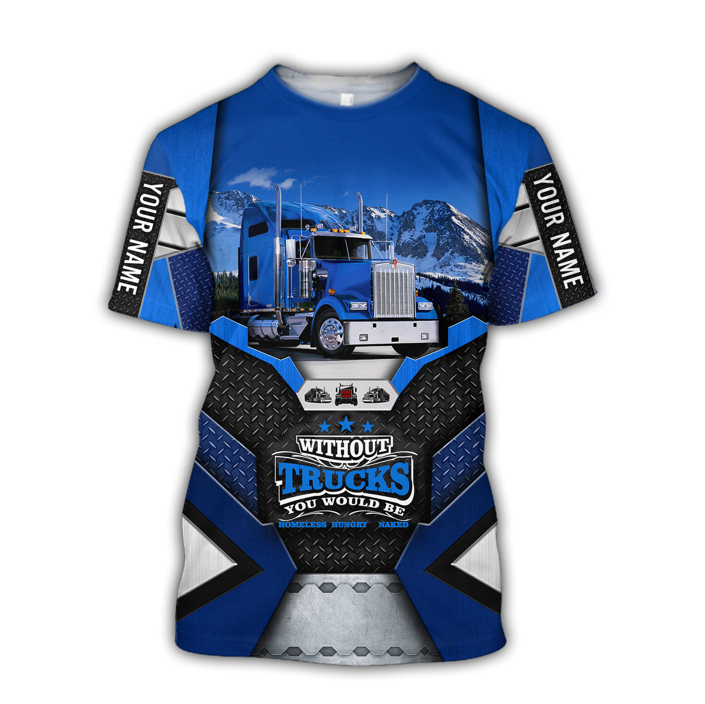 Premium Customized Name 3D All Over Printed Unisex Shirt For Trucker