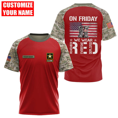 Customized name US Army 3D All Over Printed Unisex Shirts