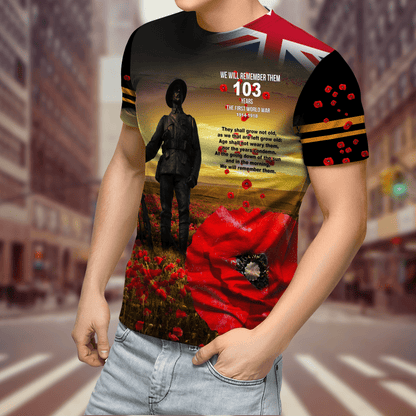 Remembrance Day Lest We Forget 3D All Over Printed Unisex Shirts