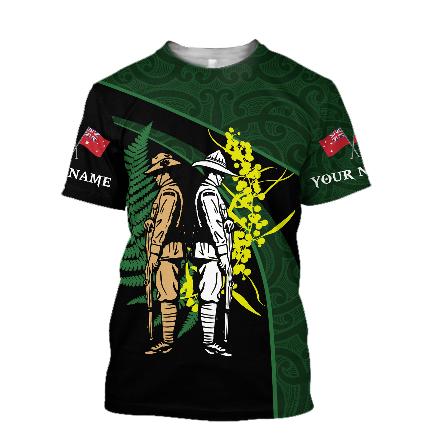 Anzac day custom name the ode Australia and Kiwi Veteran 3D print shirt
