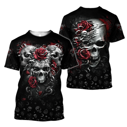 Heart Of Roses Skull Hoodie For Men And Women TNA13032107