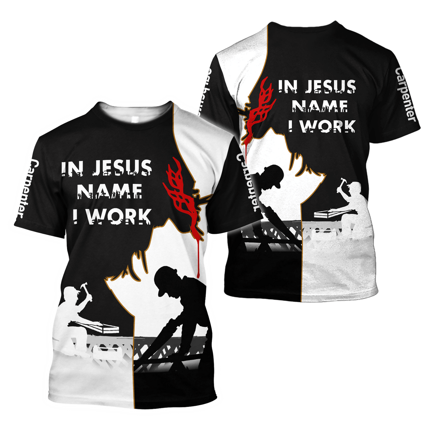 Premium In Jesus Name I Work 3D All Over Printed Unisex Shirts