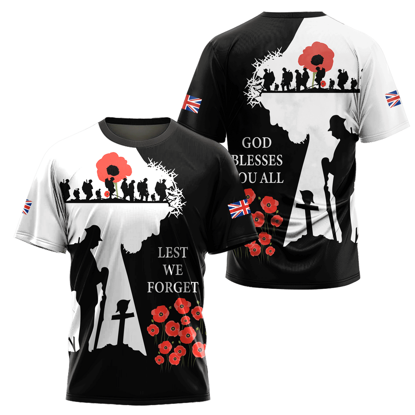 Remembrance Day Lest We Forget 3D All Over Printed Unisex Shirts