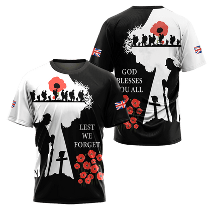 Remembrance Day Lest We Forget 3D All Over Printed Unisex Shirts