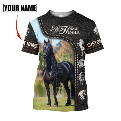 Personalized Name Premium Horse 3D All Over Printed Unisex Shirts CB