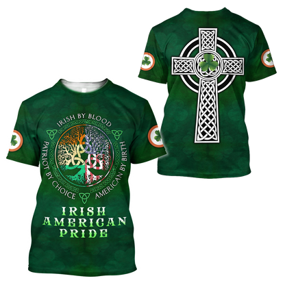 Irish American Pride Saint Patrick's Day 3D All Over Printed Shirts For Men And Women TN