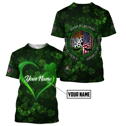 Irish By Blood American By Birth 3D All Over Printed Shirts