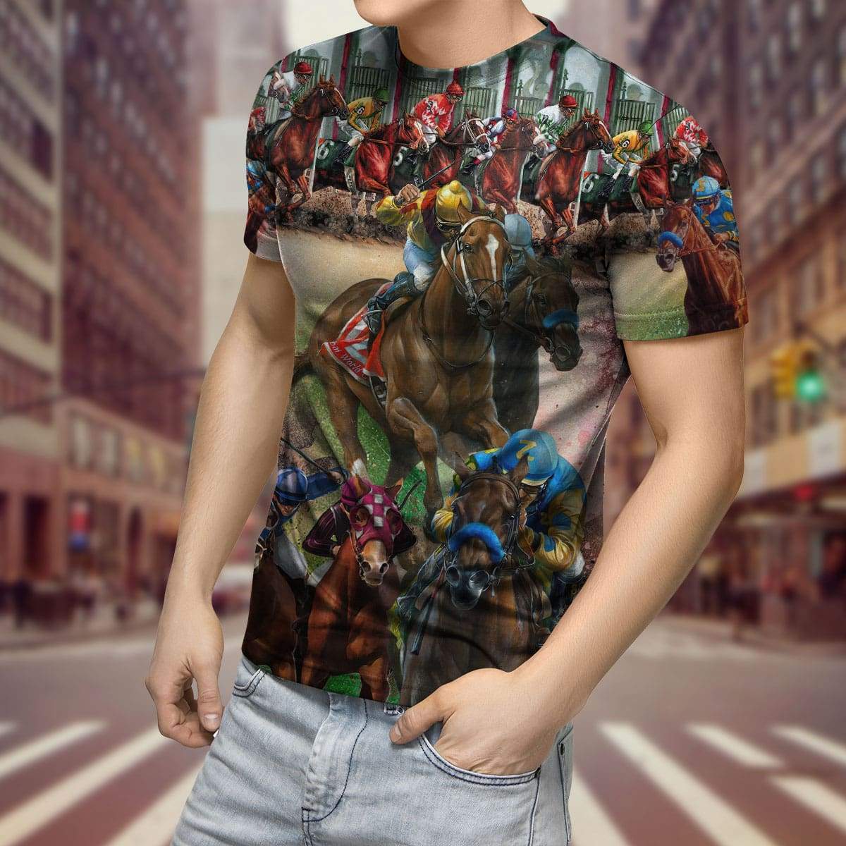 Racing Horse 3D All Over Printed Unisex Shirts