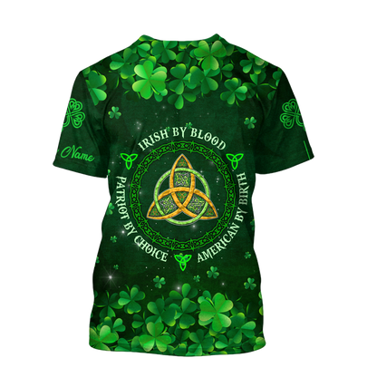 Irish By Blood Custom Name 3D All Over Printed Shirts For Men and Women