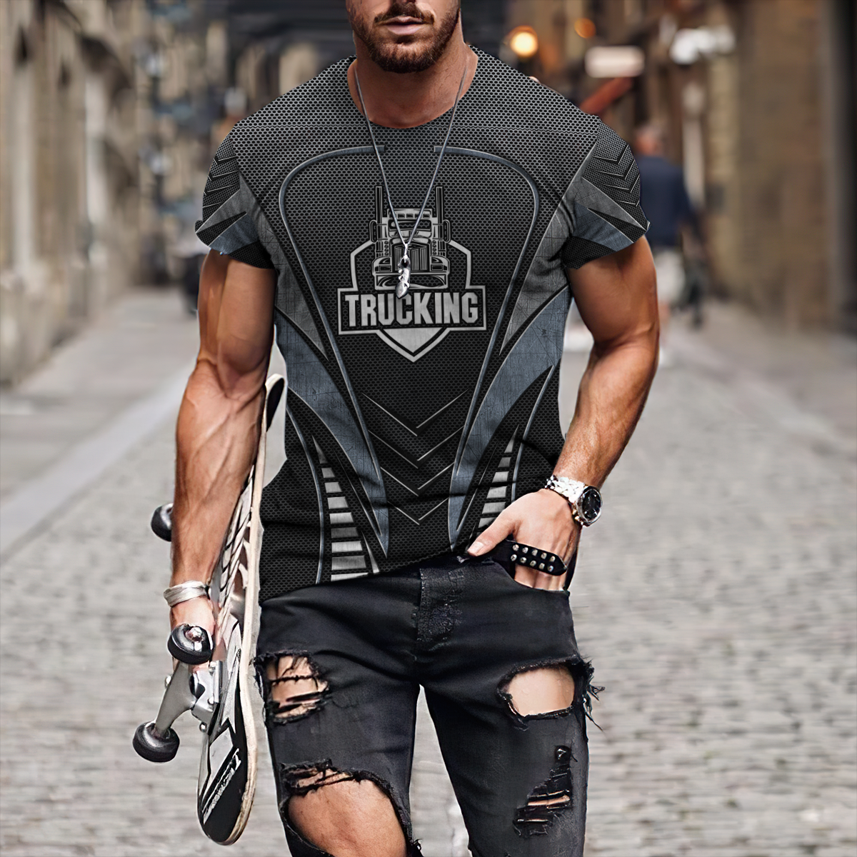 Personalized Premium Trucker Metal 3D Printed Unisex Shirts TN