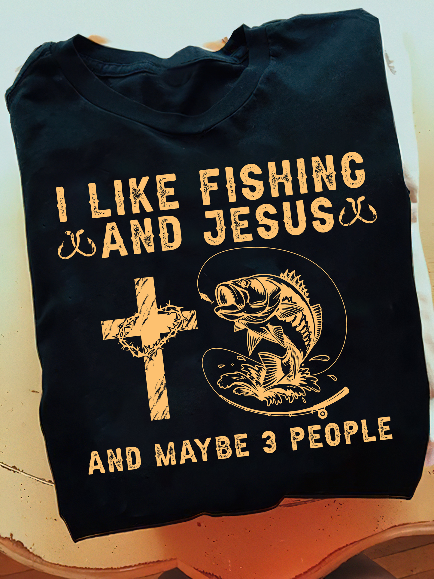 I Like Fishing And Jesus And Maybe 3 People Shirt Unisex T-Shirt MH13012202DH