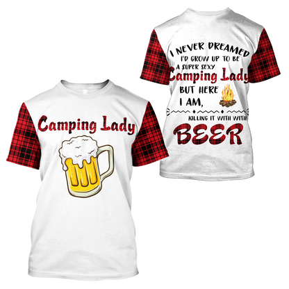 3D All Over Printed Camping  Lady Unisex Shirts SN01022103 Custom Name XT