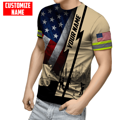US Concrete Finisher Custom name 3D printed shirts
