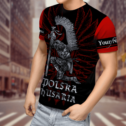 Premium Hussars Red Polska Husaria Custom name 3D Printed Shirts