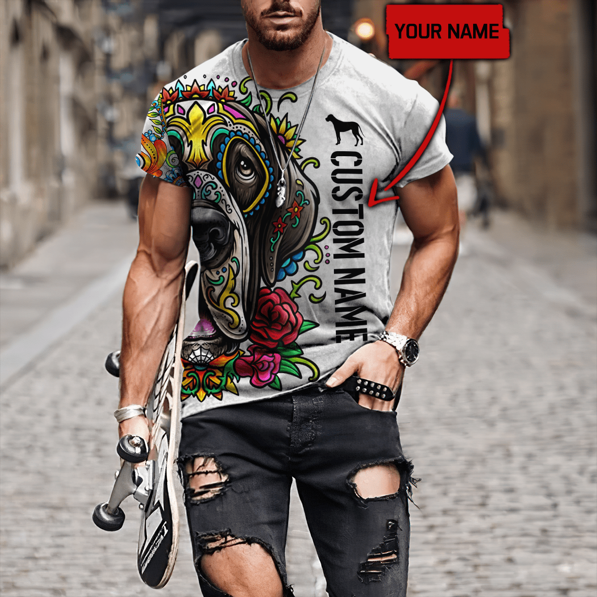 Customize Name Dog 3D All Over Printed Unisex Shirts