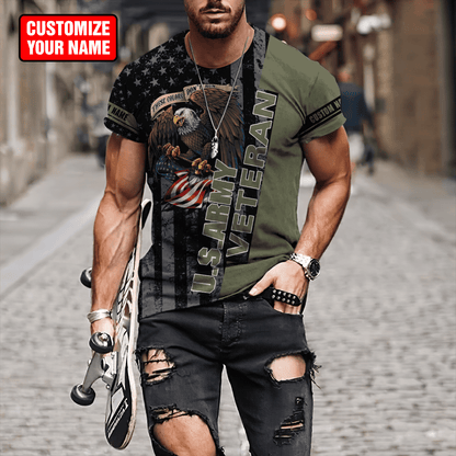 Custom name US Army Veteran Honor the fallen 3d printed shirts Proud Military DD19052110