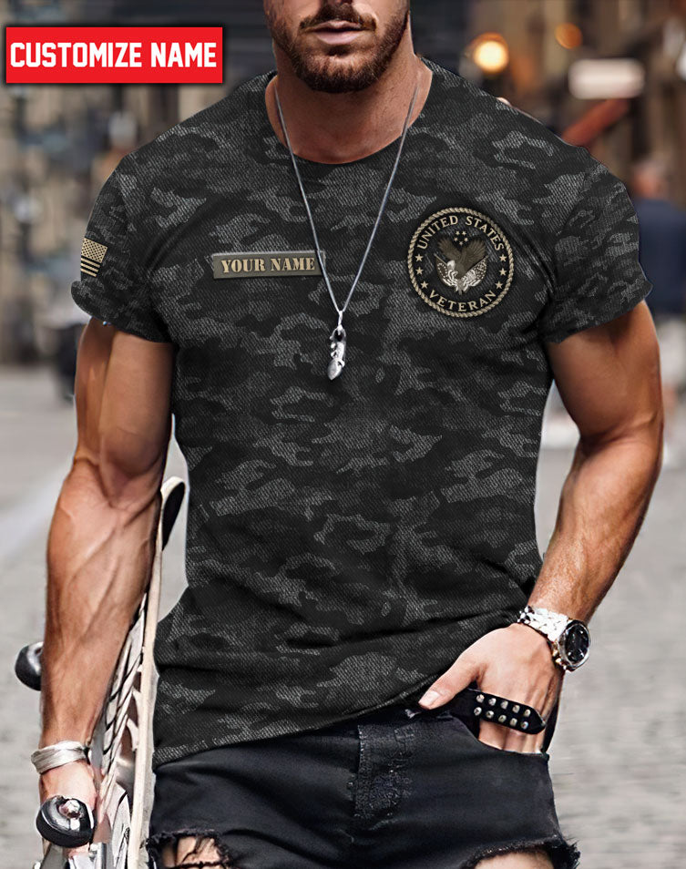 Custom Name US Veteran 3D All Over Printed Unisex Shirts