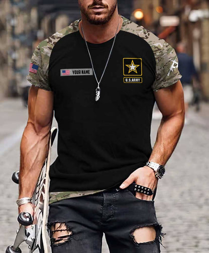 Custom name Camo Army Veteran 3D printed shirts Proud Military